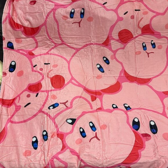 Kirby Fleece Throw Blanket Cartoon Cute for kids Soft (BRAND NEW) - Picture 1 of 5